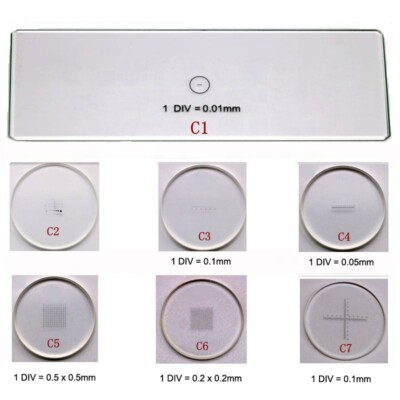 C1-C7 Microscope Accessories Stage Calibration Slide Eyepiece Ocular Micrometer