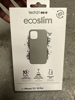 Tech21 Eco Slim für iPhone 12 / 12 Pro - Grau Hülle mit Fallschutz