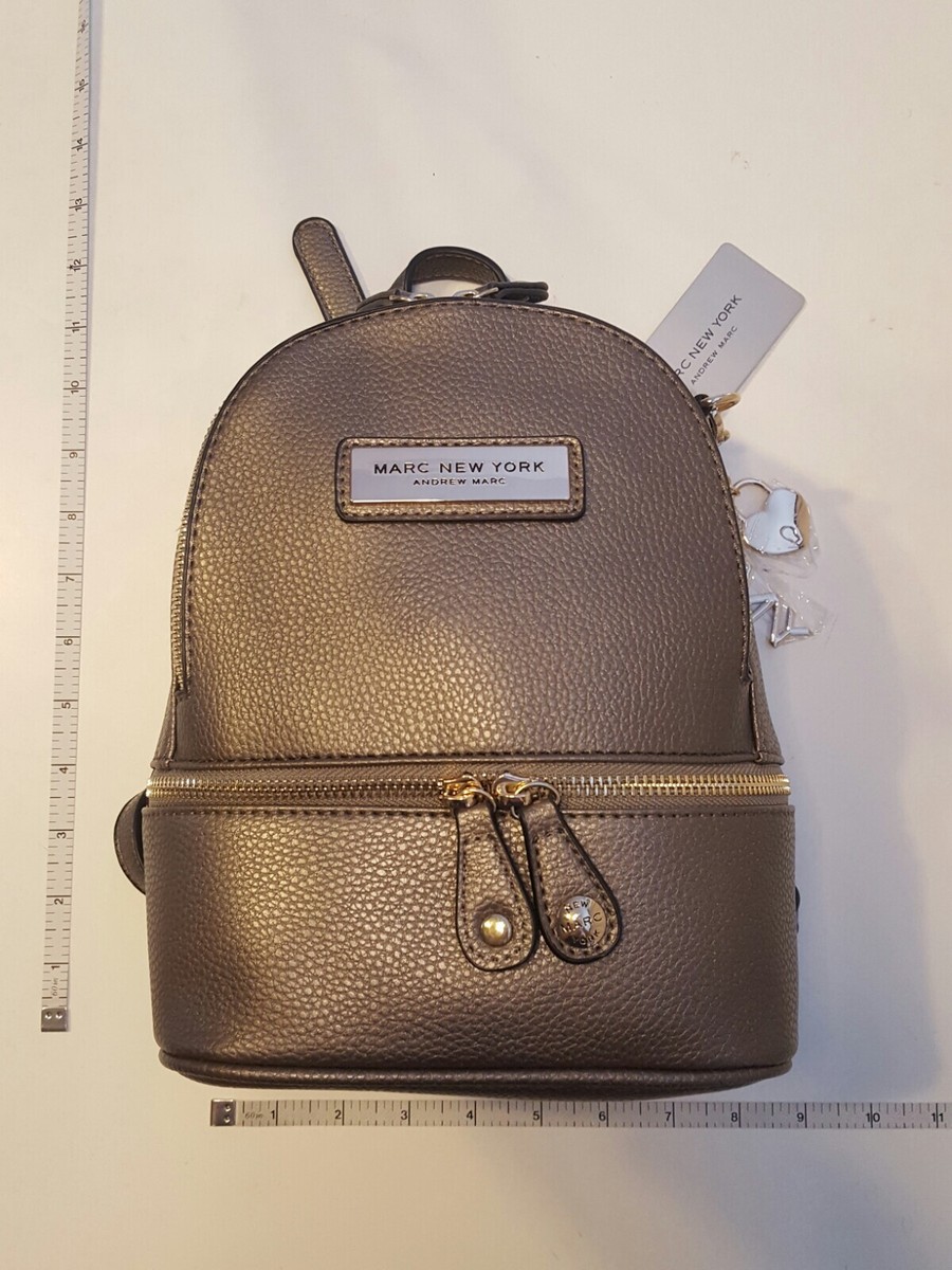 Marc New York By Andrew March Metallic Grey Leather Mini Backpack | eBay