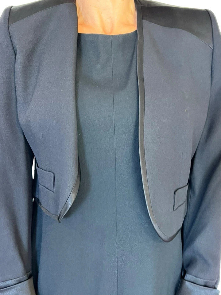 SONIA RYKIEL FRANCIA MUJER VESTIDO CHAQUETA NEGRA CONJUNTO TRAJE FUNDA SIN MANGAS 44 M Foto 4 de 4