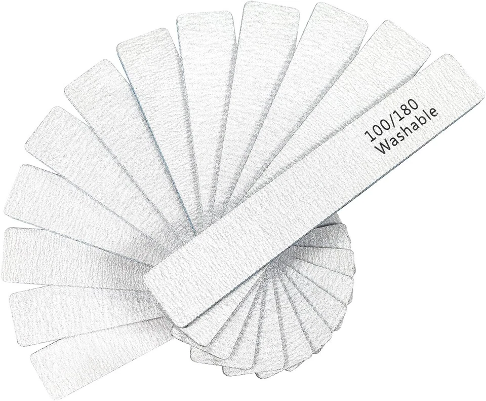 Arquivos e tampões de unhas profissionais 100/180 grãos lixa dupla face (24/48 peças) - Imagem 2 de 4