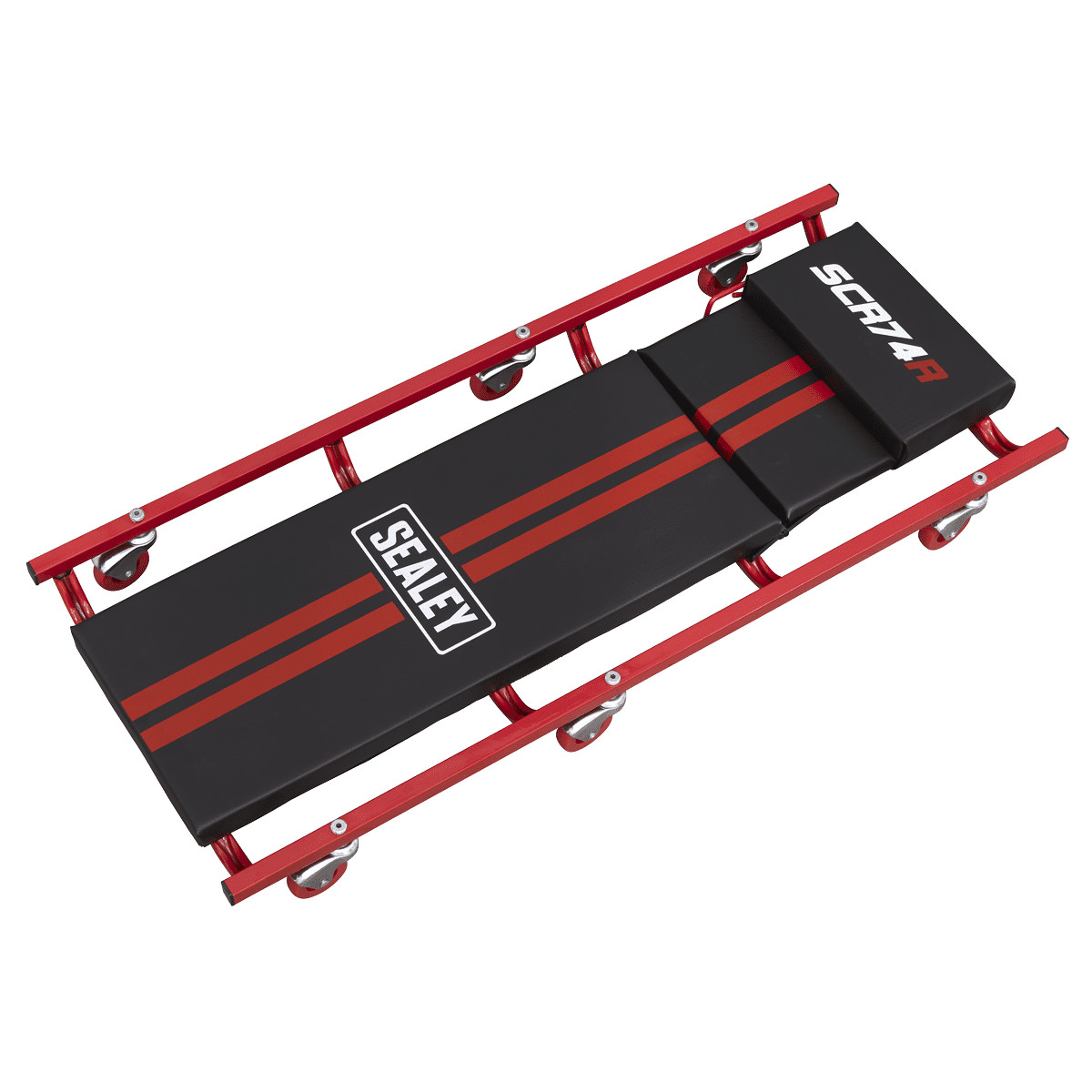Sealey SCR74 American-Style Deluxe Creeper 40"" with Steel Frame, 6 Wheels