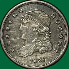 1836 Capped Bust Half Dime Extremely Fine XF Coin, Scraped #35328