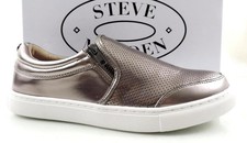 Women's Shoes Steve Madden Ellias Slip On Fashion Sneakers Zip Pewter Size 9.5
