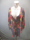 TORRID Size 3 Womens Floral Split Neck 3/4 Cinch Sleeve Lightweight Blouse 594