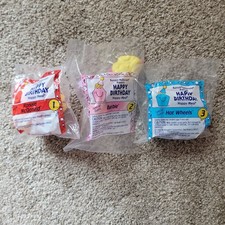 1994 McDonald's Happy Birthday Happy Meal Toys Sealed 1-3