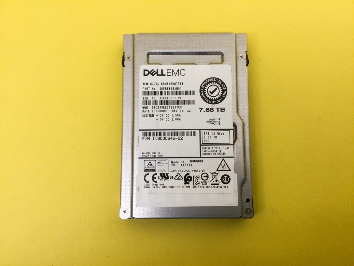 KPM5XRUG7T68 EMC 7.68TB SAS 12Gbps Read Intensive 2.5in SSD