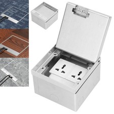 Electrical Floor Box Embedded Dual Outlet Floor Power Socket Box Stainless Steel