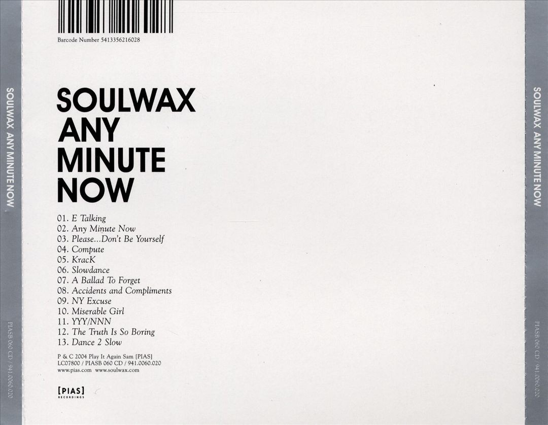 Soulwax Any Minute Now New Cd