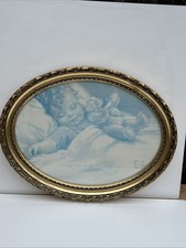 VTG 1985 Framed Print Bessie Pease Gutmann “Happy Dreams” Framed