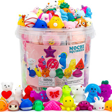 100 Pack Mochi Squishy Toys, Party Favors for Kids 4-8-12, Classroom Birthday Xm