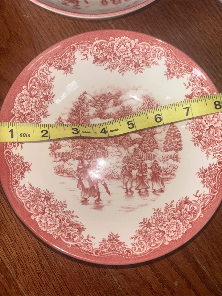 4 patinadores sobre hielo de Navidad Royal Stafford de colección bola de porcelana ensalada pasta Foto 4 de 4