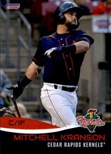 2017 Cedar Rapids Kernels Choice 14 Mitchell Kranson Danville California CA Card