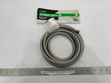 NEW Everbilt Ice Maker Supply Line Braided Stainless 1/4" COMP x 1/4" COMP x 10'