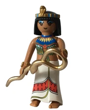 Playmobil Egyptian Cleopatra Queen w/ golden snake scepter egypt character - C11