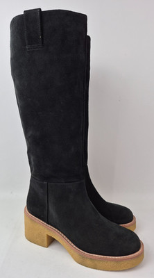 Stuart Weitzman Women's Black Montana Slouch Suede Boots Size 7