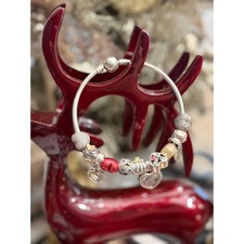 Pandora Bangle Bracelet w 12 Charms 925 ALE S...