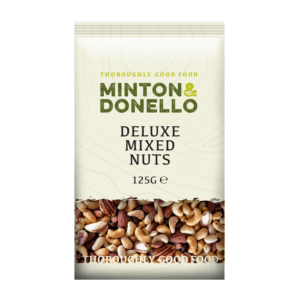 Minton & Donello Deluxe Mixed Nuts Selection 6 x 125g Snack Pack