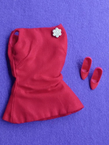 Vintage Barbie Music Center Matinee Outfit #1663 Partial - Red Top And Red Pumps