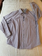Banana Republic Men  s Purple Striped Long Sleeve Button Down Dress Shirt Size M