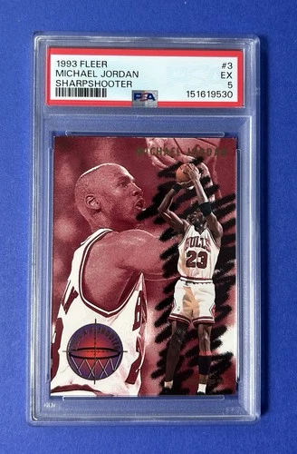 1993 Fleer Michael Jordan Chicago Bulls Sharp Shooter #3 PSA 5 EX