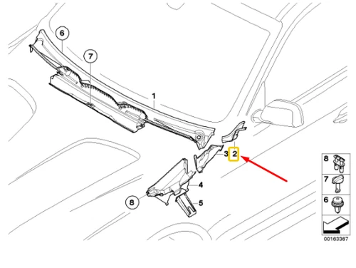 NEU BMW X3 E83 WINDSCHUTZSCHEIBE RECHTS ABDECKUNG 3402958 51713402958 ORIGINAL - Bild 11 von 12
