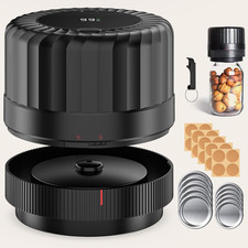 Electric Mason Jar Vacuum Sealer Kit- 10 Lids Included - Automatic | for Wide M