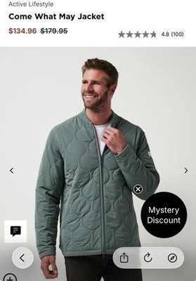 Travis Mathew City ''Come What May'' Quilted Jacket Balsam Green Men's Sz M NWT 