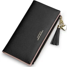 Womens Wallet Cute Elegant Long Slim Card Holder Case Minimalist Coin Purse Thin