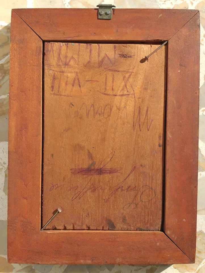 Quadretto, dipinto ad olio su tavoletta di legno - ritratto di donna - Immagine 3 di 4