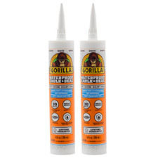 Gorilla Waterproof Caulk  Seal 100 Silicone : 10 oz. cartridge White  2 Ite