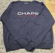 Vintage Chaps Ralph Lauren Y2K Big Logo Rare Sweatshirt Sz L 90s