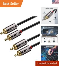 2 RCA M/M Stereo Audio Cable, Gold-Plated 2RCA Male to 2RCA Male Copper Shell...