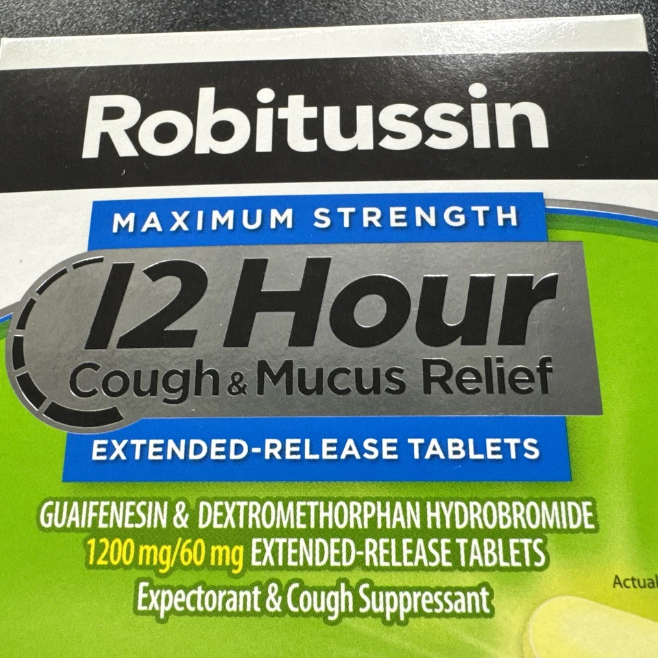 Robitussin 12 часов средство от кашля и слизи 16 таблеток пролонгированного действия срок годности 02/26 - Изображение 2 из 4
