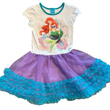 Disney girl's Little Mermaid Princess Ariel tutu dress sz M 5-6