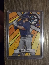 Matt Shaw 2023 Bowman Chrome Prospect Stained Glass Case Hit