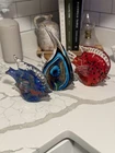 Vintage Murano Style Hand Blown Art Glass Fish Figurines Lot Of 3
