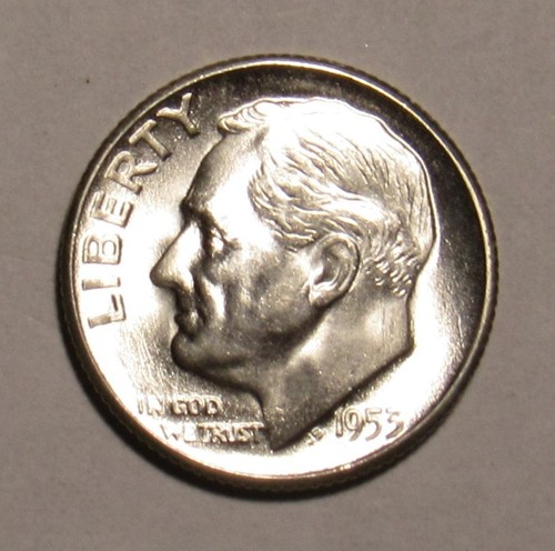 1953 D ROOSEVELT DIME , 90% Silver BU