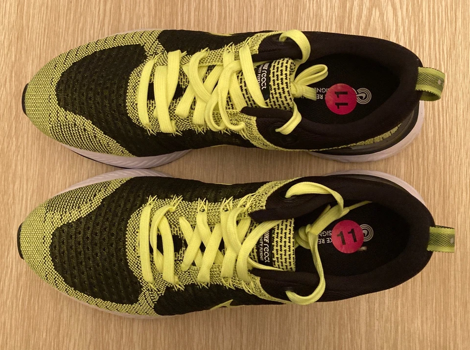 Nike React Infinity Run Flyknit Black/Lime:White Mens SZ-11 No Box New. - Image 4 of 4