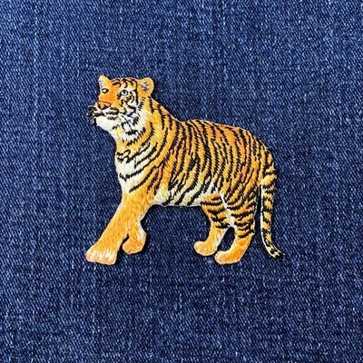 Tiger Applique Patch - Embroidered Animal Badge 2-5/8'' (Iron On)