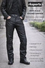 MENS BLACK LEATHER COWHIDE MOTORCYCLE MOTORBIKE JEANS TROUSERS