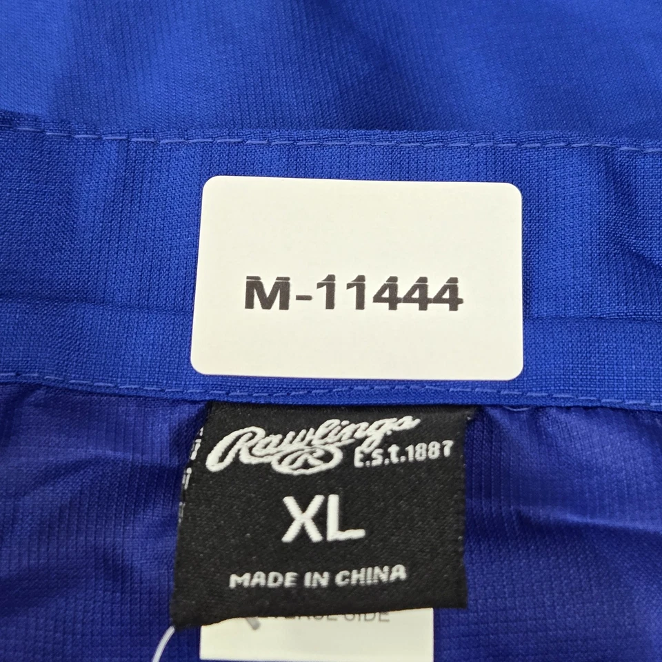 Chaqueta cortavientos Rawlings para hombre XL azul entrenador de béisbol calentamiento manga corta Foto 2 de 4