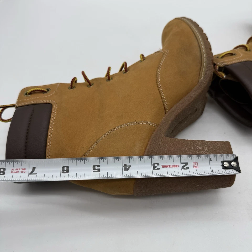 Timberland Tillston Trigo Nubuck Cuero Bombas Botas Con Cordones Para Mujer Talla 7.5 Foto 2 de 4