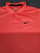 Nike Golf Tour Performance Dri-FIT Polo Shirt Mens XL Striped Red Colorblock