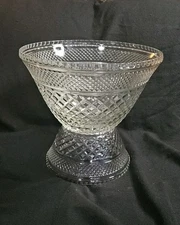 Vintage Anchor Hocking Wexford Glass Punch Bowl & Stand