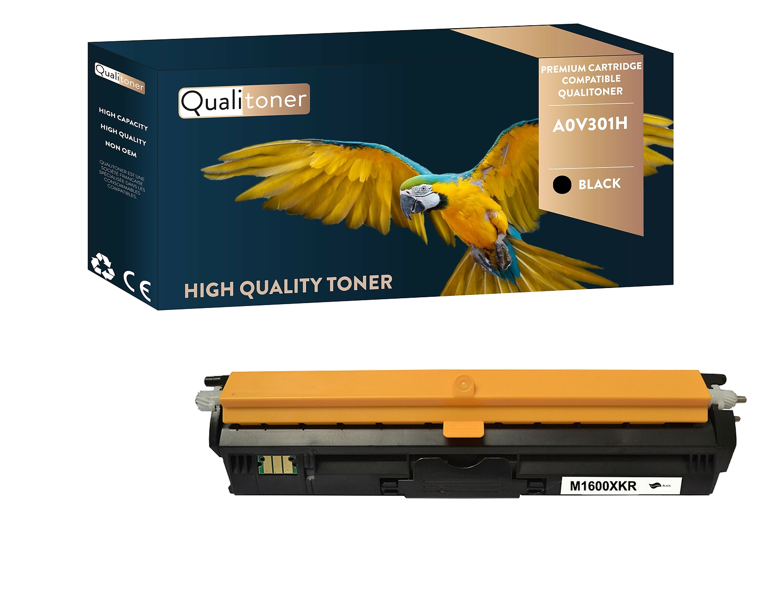 Toner noir compatible Konica Minolta A0V301H Qualitoner pour éviter les textes flous