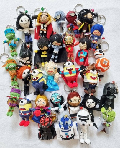 Elsa Anna Jack Sparrow Frozen Voodoo Sting Doll Keyring Keychain Handmade Gift - Picture 5 of 12