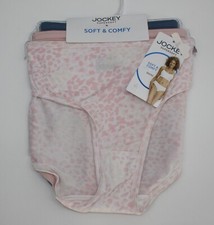 NWT set/3 JOCKEY 2070 supersoft BIKINI soft comfy SLATE BLUE BABY PINK Print