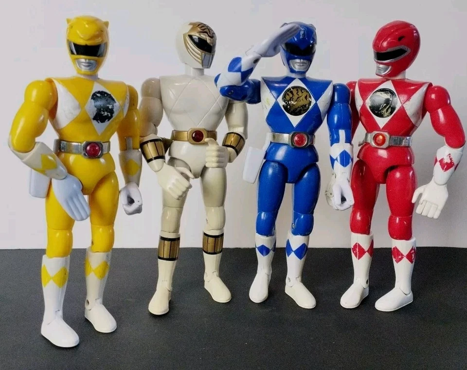Lot Figurines Vintage Bandai 1994 Mighty Morphin Power Rangers 20 cm * - Photo 1/4
