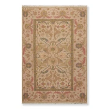 5'9" x 8'9" Hand Knotted Reversible Soumak 100% Wool Tibetan Area Rug 6x9 Tan